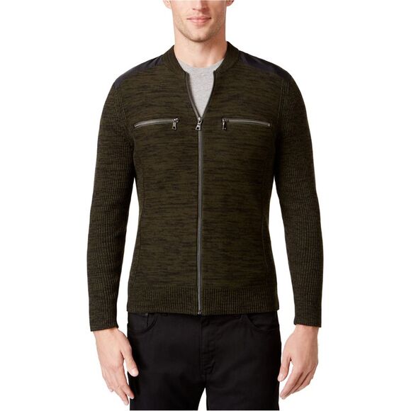 I.N.C Mens Manchester Heathered Mixed Cardigan Sweater, Green, NWT - Picture 1 of 1